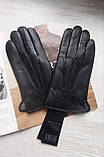 Чоловічі шкіряні рукавички підкладка махра, Румунія, фото 2