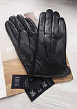 Чоловічі шкіряні рукавички підкладка махра, Румунія, фото 4