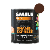 Емаль "молотковий ефект" Smile антикорозійна 3 в 1 темно-коричнева 2 л