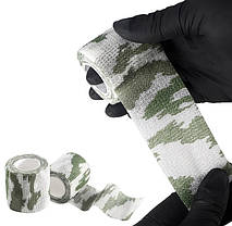 Лента камуфляжная маскировочная, Snow Camo № 1, зима, 4.5 м. Зимняя лента самоклеящаяся, фото 4