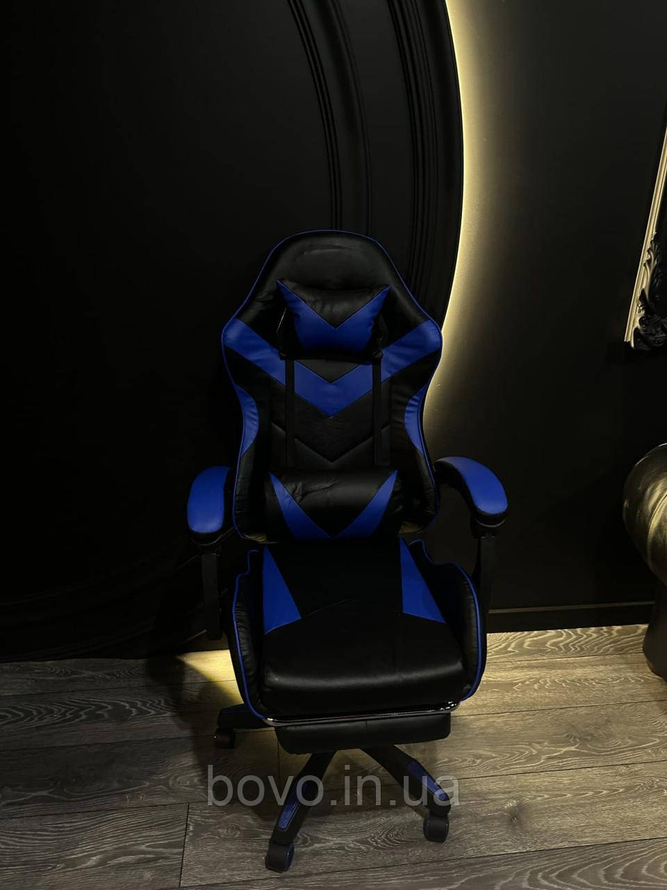 Кресло игровое геймерское VECOTTI GT компьютерное c подставкой для ног офисное раскладное для дома cинее - фото 9 - id-p1994036279