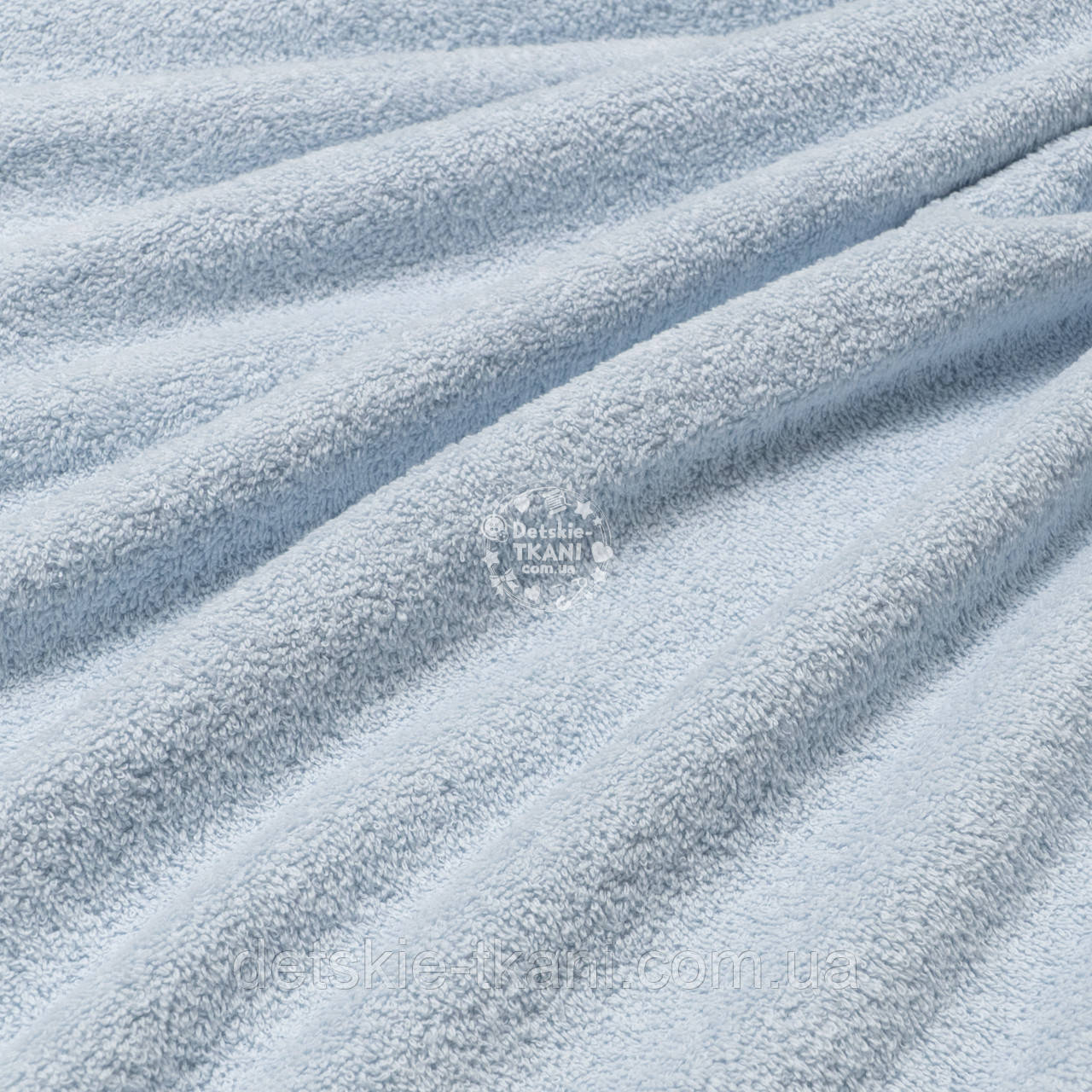 Двостороння махрова тканина блідо-блакитного кольору, фото 1