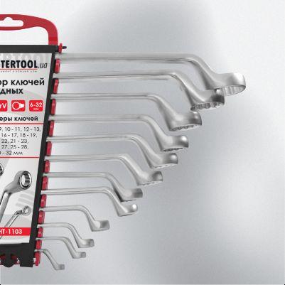 Набір ключів накидних 12 шт, 6-32 мм CrV INTERTOOL HT-1103