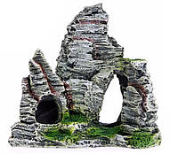 Декорация HOBBY, Rock Cave Moss C, 10.5 см. Декорация для аквариума, террариума и палюдариума