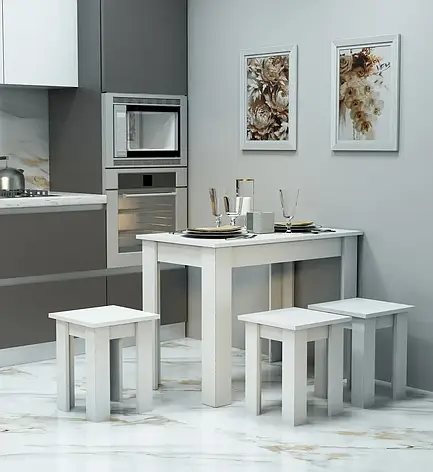 Обідній комплект "Кухонний" стіл кухонний зі стільцями, сучасний набір меблів для кухні, фото 1