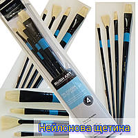 Набір пензлів художніх Bush Abt 4шт / для олійних фарб, акрилу, гуаші / Oil colour LO59044-1