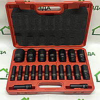 Набір ударних головок LEX 1/2" 10-38 мм 20 шт. із міцним пластиковим кейсом