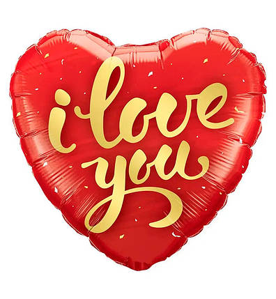 Повітряна кулька серце "I Love You", розмір - 45 см, фото 1