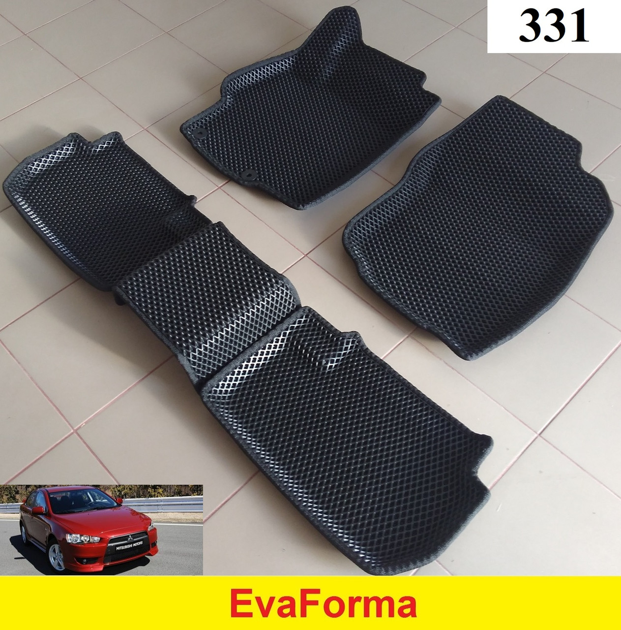 3D килимки EvaForma на Mitsubishi Lancer X (10), Evo X, Sb '07-18, 3D килимки EVA