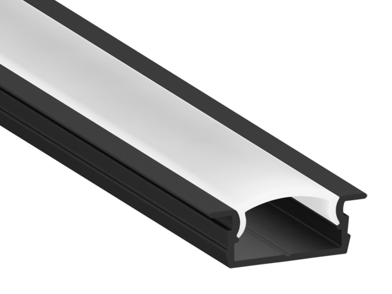Алюмінієвий профіль для світлодіодної стрічки АЛ-78 2 метра чорний профіль врізний LEDUA