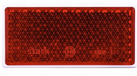 Светоотражатель (катафот) прямоугольный красный (на скотче) 46х96 мм STARK Польша на прицеп