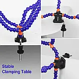 Третя рука для паяння тримач плаття з 5 гнучкими валами, лупою та підсвіткою, фото 8