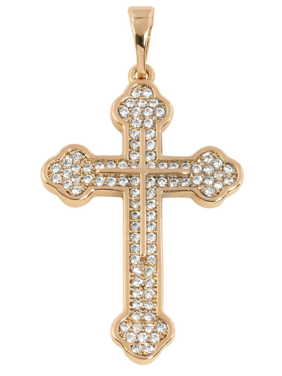 Кулон Xuping Позолота 18K "Хрест із інкрустацією цирконієм" для ланцюжка до 5мм