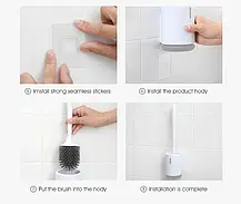 Йоржик для унітаза силіконовий, Йоржик щітка для туалету силіконовий підлоговий і підвісний, фото 4