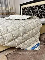 Одеяло холлофайбер в микрофибре зимнее полуторное размер 155*210см бежевого цвета
