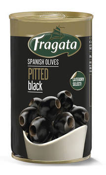 Оливки FRAGATA чорні без кісточки, 280 г (суха вага 90 г)