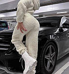 Теплий плюшевий комбінезон жіночий на блискавці з капюшоном (р. 42-48) 2103567, фото 5