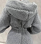 Теплий плюшевий комбінезон жіночий на блискавці з капюшоном (р. 42-48) 2103567, фото 6