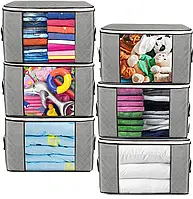 Качественный мягкий набор органайзеров для постельного белья 6 шт ящики для хранения вещей 60*40*35 см (60002)