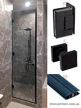 Скляні двері в душ 650х2000 мм з прозорого скла
