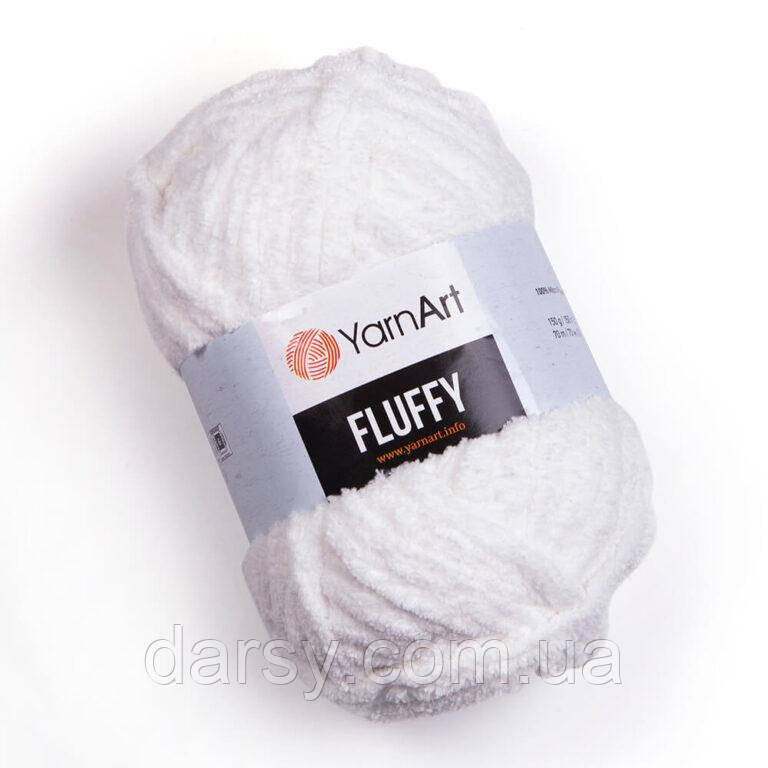 YarnArt Fluffy, колір Білий №710, фото 1