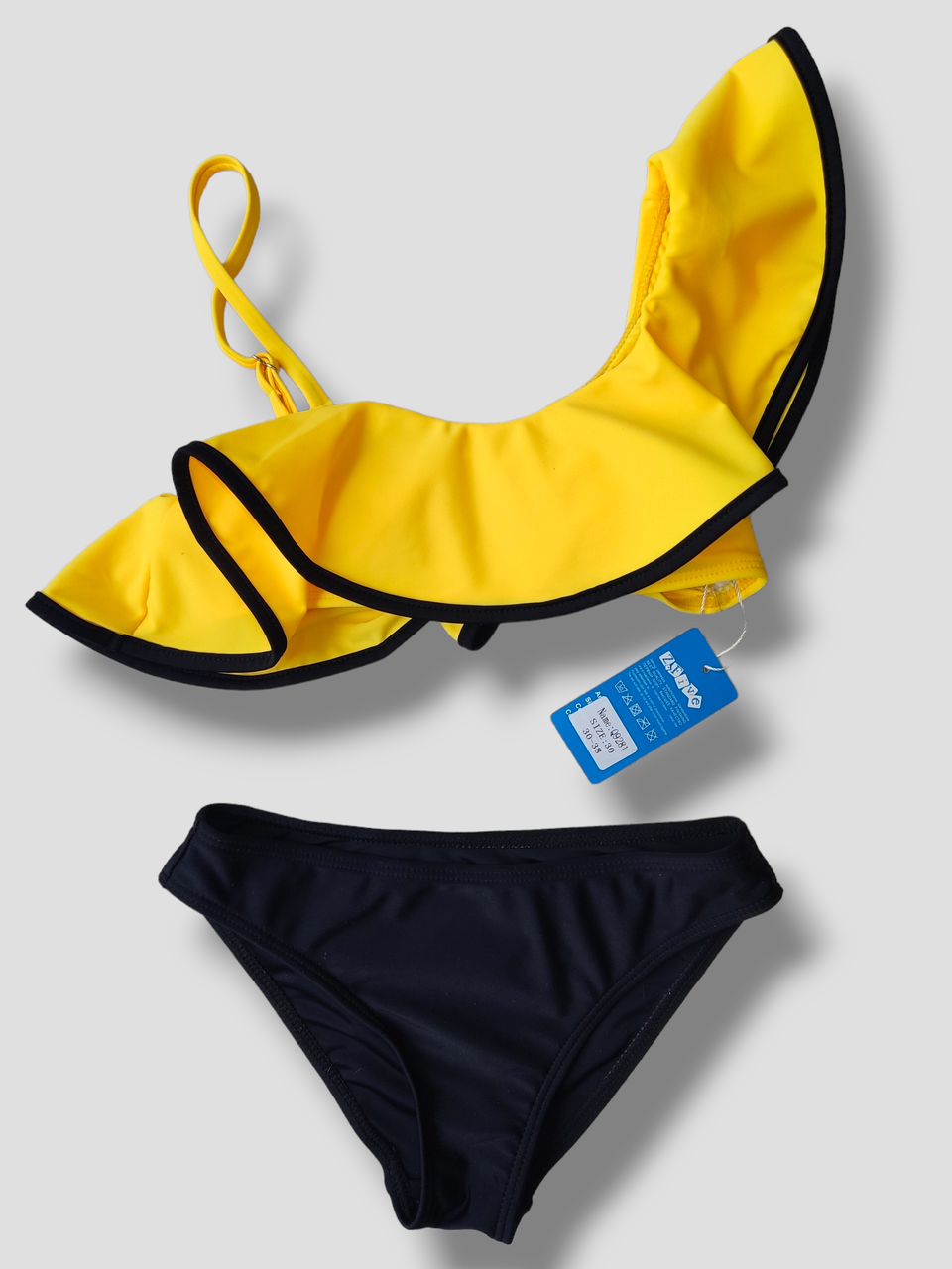 Дитячий підлітковий купальник волан Z.Five 9281-1 жовтий 30 32 34 36 38 розмір