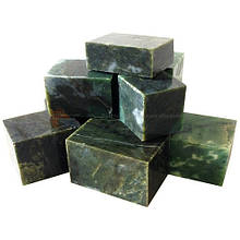 Нефрит для лазні та сауни пилений 10 кг у вигляді куба 7х7х7 см