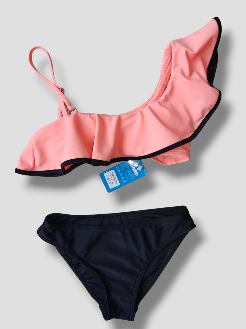 Дитячий підлітковий купальник волан Z.Five 9281-1 пудровий 30 32 34 36 38 розмір