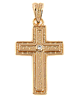 Кулон Xuping Позолота 18K "Крест с цирконием" для цепочки до 3мм