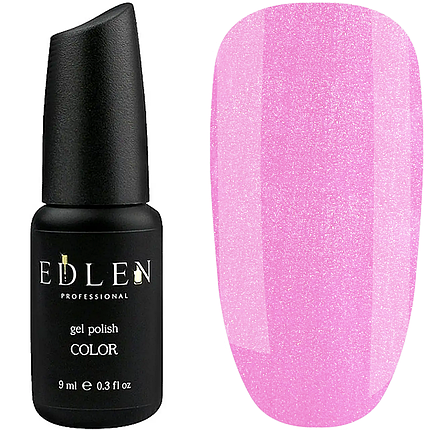 Гель-лак EDLEN Gel Polish Color №9, 9 мл рожевий зі сріблястим шиммером, фото 1