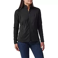 Тактична жіноча чорна куртка флісова 5.11 Tactical "Women's Stratos Full Zip" Black курточка на змійці