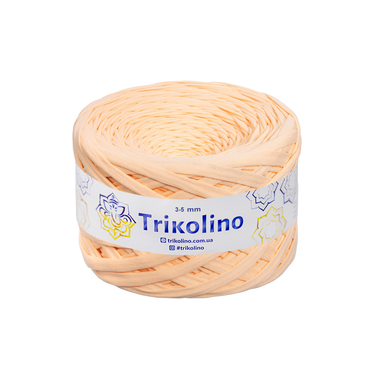 Трикотажна пряжа Trikolino, 3-5 мм., 100 м., Абрикос, нитки для в'язання