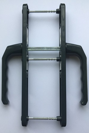 Дверна ручка з пружиною для ПВХ дверей 25/92 мм. (3 болта) антрацит-грей