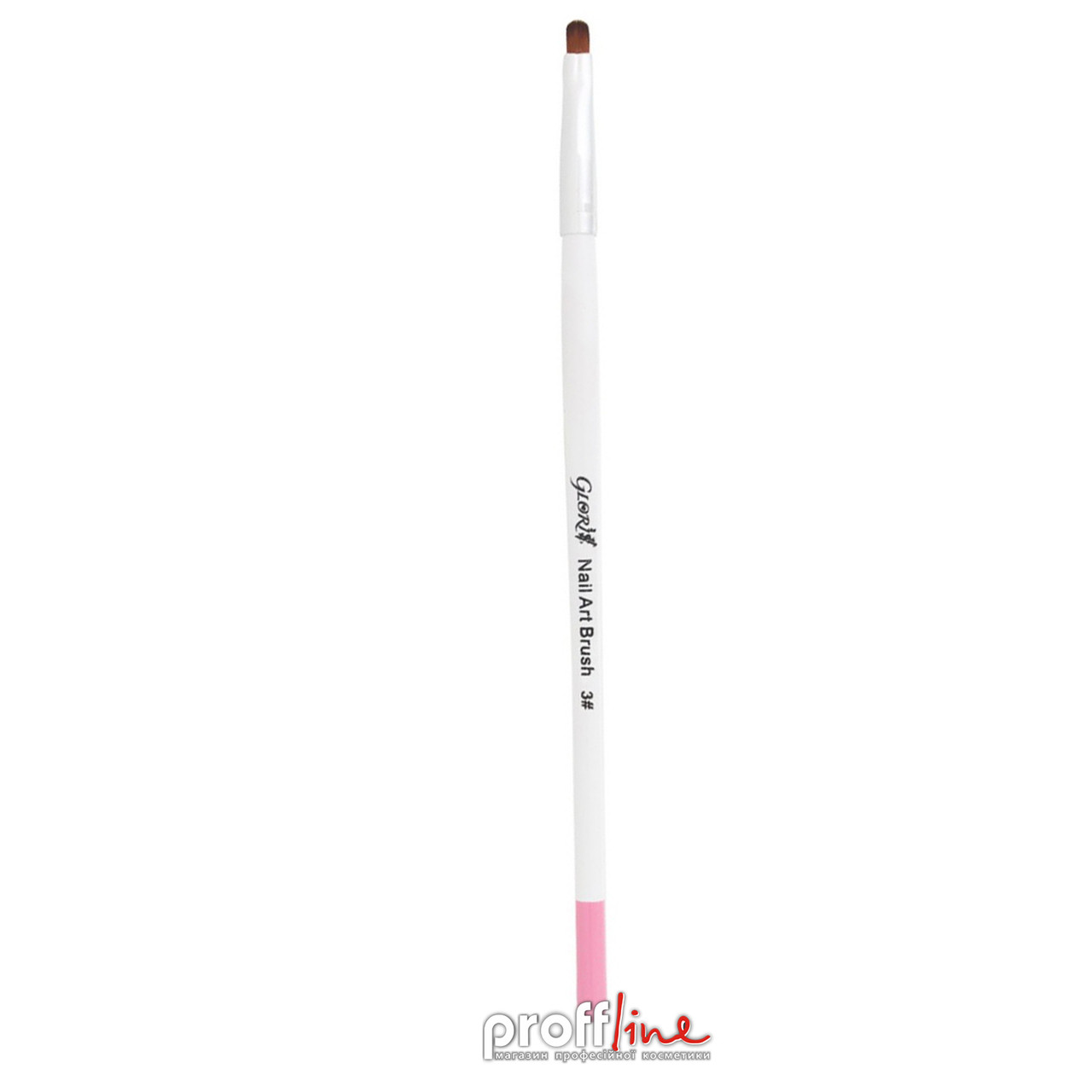 Пензель для гелю з дерев'яною ручкою Gloris (овал №3), фото 1