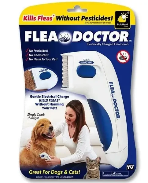 Електричний гребінець для тварин Flea Doctor з функцією знищення бліх