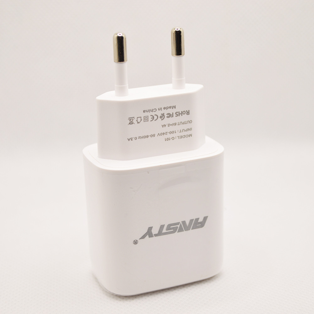 Мережевий зарядний пристрій ANSTY C-101 2.4A 1 USB White, фото 3