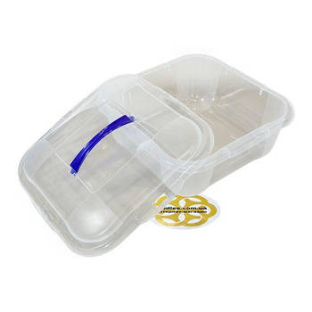 Квадратний пластиковий контейнер 6Л HOBBY з кришкою, прозорий SNMZ