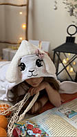 Детское полотенце с капюшоном / махровое полотенце с капюшоном на подарок / дитячий рушник для новонародженого