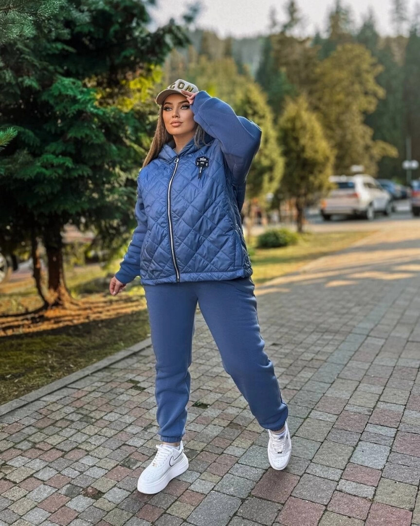 Неймовірний жіночий костюм на флісі, тканина "Трьохнитка+плащівка" 48, 50, 52, 54, 56, 58 розмір 48