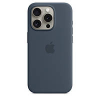 Чехол Soft Touch iPhone 15 Pro, оригинальный чехол для Apple iPhone 15 Pro MagSafe Case темный синий