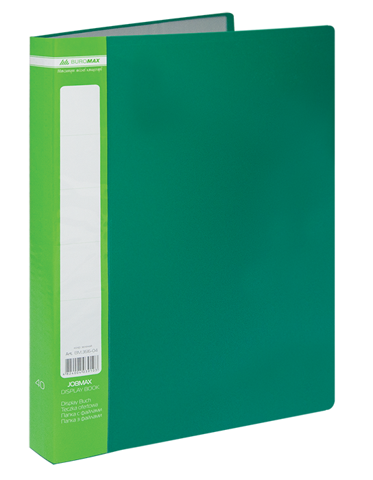 Папка з 40 файлами Buromax Jobmax, А4, зелений (BM.3616-04)