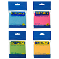 Блок для заметок с клейким слоем Buromax BM.2312-98, 76х76 мм, 100 л, Neon, ассорти