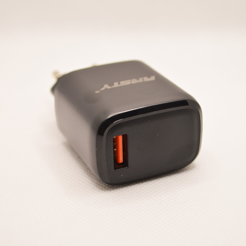 Мережевий зарядний пристрій ANSTY C-101-T з Type-C кабелем 1USB 2.4A Black, фото 6