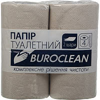 Бумага туалетная макулатурная BuroClean, 4 рул, на гильзе, 2 слоя белый (10100052)