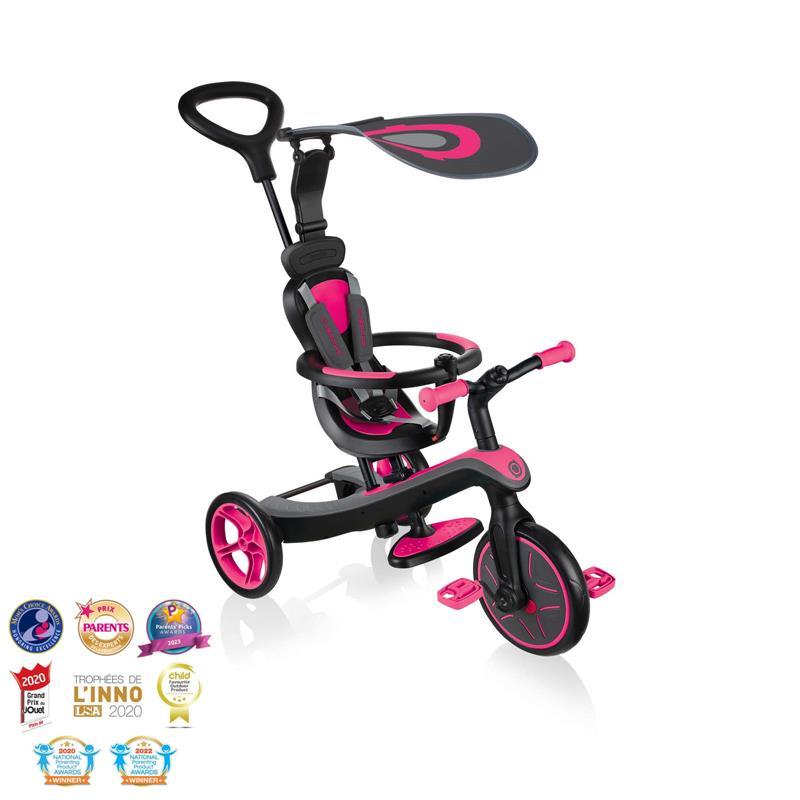 Велосипед дитячий GLOBBER серії EXPLORER TRIKE 4в1, рожевий, до 20кг, 3 колеса