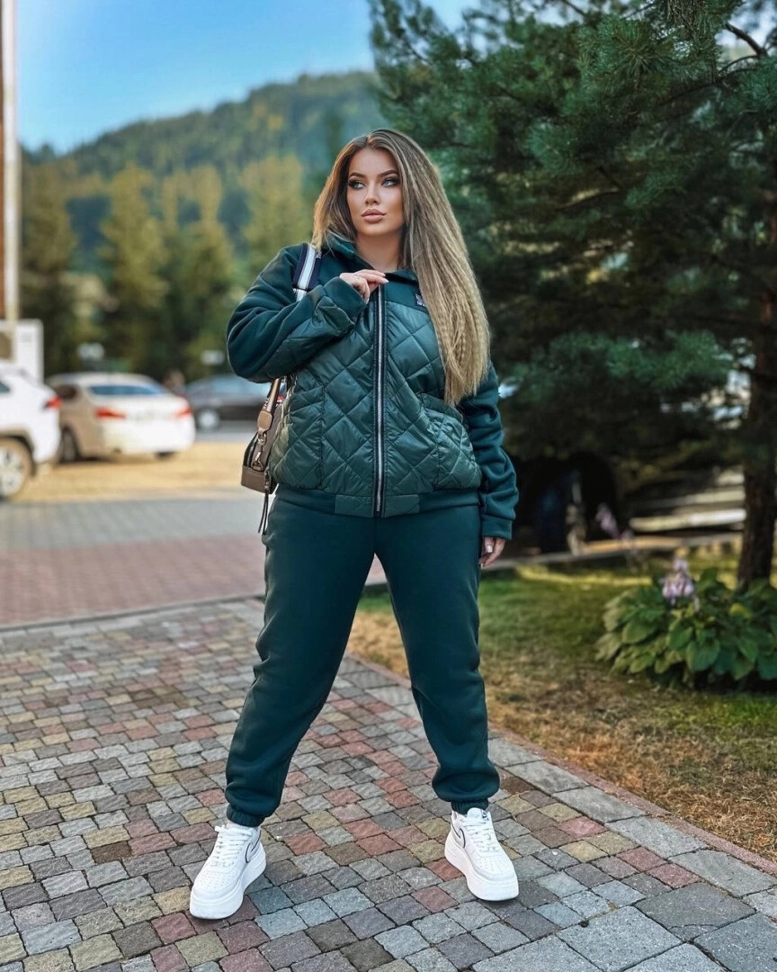 Неймовірний жіночий костюм на флісі, тканина "Трьохнитка+плащівка" 48, 50, 52, 54, 56, 58 розмір 48