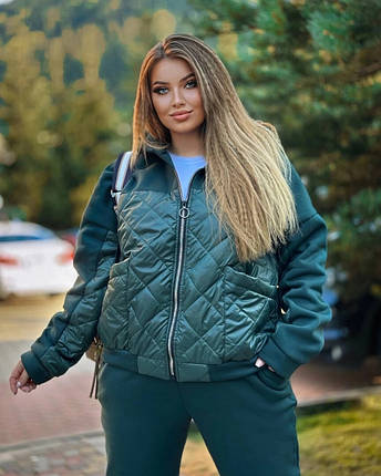 Неймовірний жіночий костюм на флісі, тканина "Трьохнитка+плащівка" 48, 50, 52, 54, 56, 58 розмір 48, фото 2