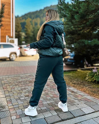 Неймовірний жіночий костюм на флісі, тканина "Трьохнитка+плащівка" 48, 50, 52, 54, 56, 58 розмір 48, фото 3