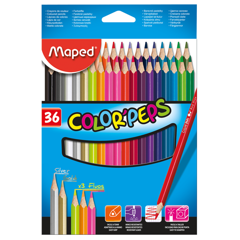 Олівці кольорові Maped Color Peps Classic MP.832017, 36 кольорів