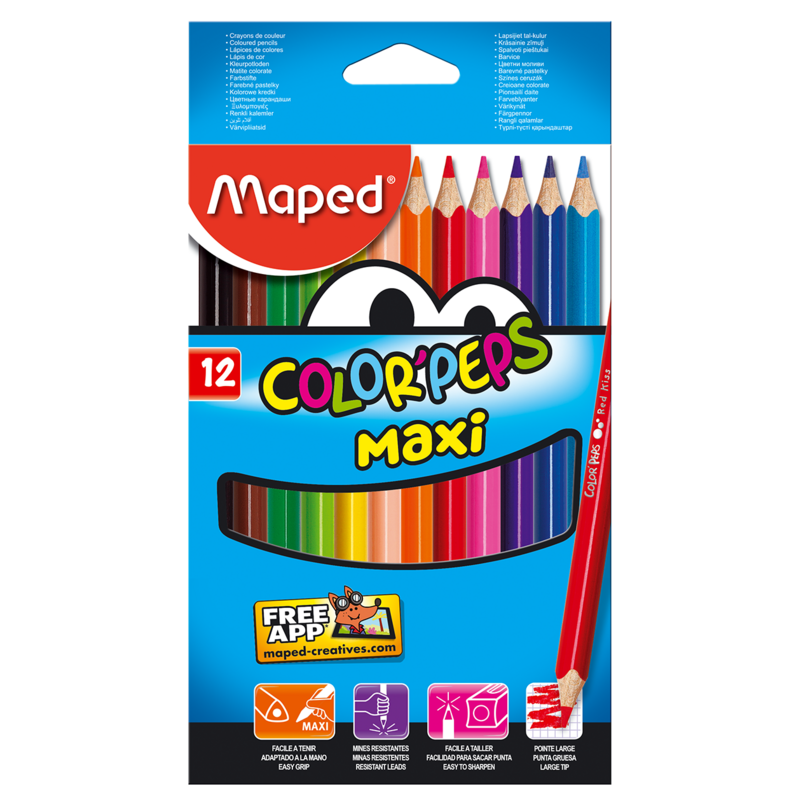 Олівці кольорові Maped Color Peps Maxi MP.834010, 12 кольорів